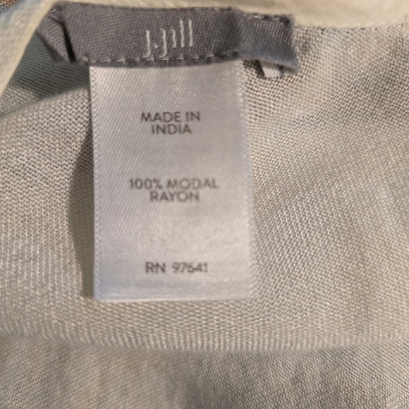 J. Jill Cream and Blue Paisley Accent Kimono - Picture 4 of 4